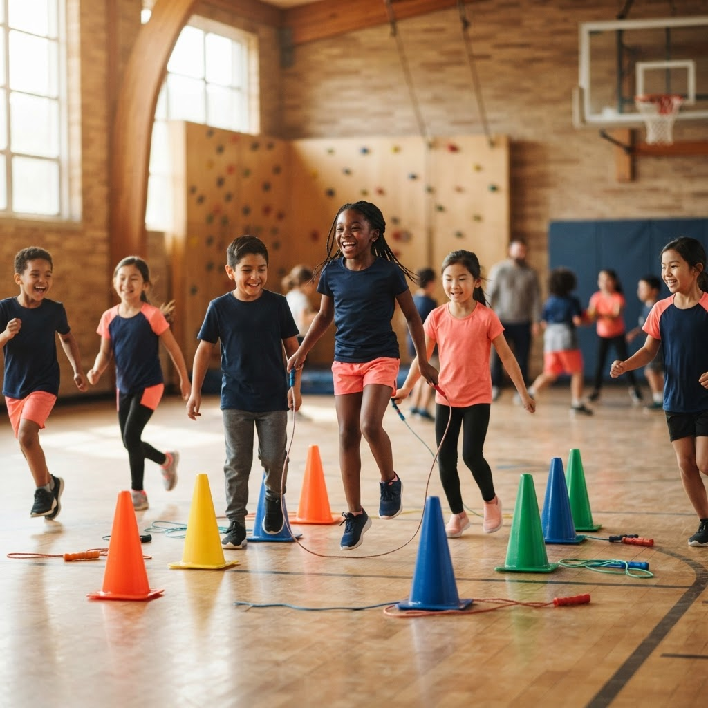Children participating in a joyful group activity